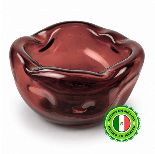 170ml - Florencia Vaso / Bowl de Vidrio Soplado Artesanal - Frasco de diseño Cristal Rojo Vino Transparente - Hecho a mano - Candle Craft
