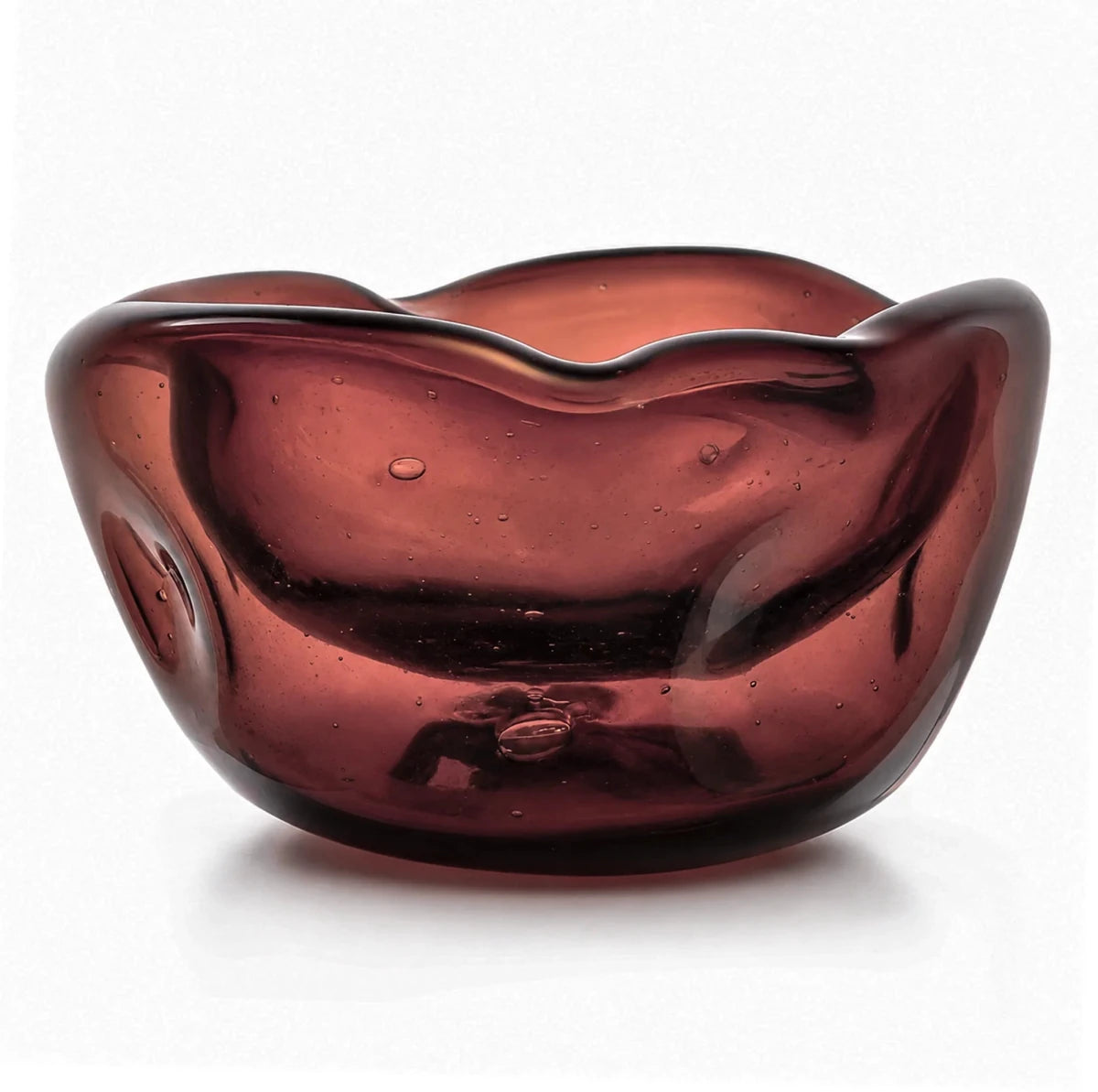 170ml - Florencia Vaso / Bowl de Vidrio Soplado Artesanal - Frasco de diseño Cristal Rojo Vino Transparente - Hecho a mano - Candle Craft