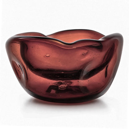 170ml - Florencia Vaso / Bowl de Vidrio Soplado Artesanal - Frasco de diseño Cristal Rojo Vino Transparente - Hecho a mano - Candle Craft