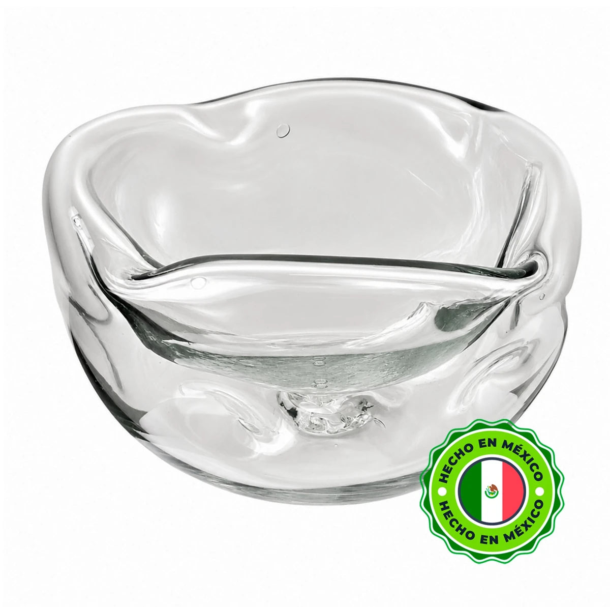 170ml - Florencia Vaso / Bowl de Vidrio Soplado Artesanal - Frasco de diseño Transparente Cristal - Hecho a mano - Candle Craft