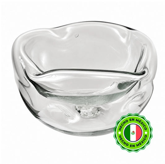 170ml - Florencia Vaso / Bowl de Vidrio Soplado Artesanal - Frasco de diseño Transparente Cristal - Hecho a mano - Candle Craft