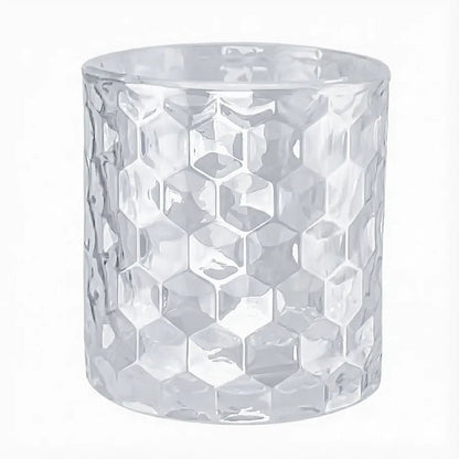 190ml - Oslo Vaso de Vidrio con Patrón Hexagonal para velas - Transparente - Candle Craft