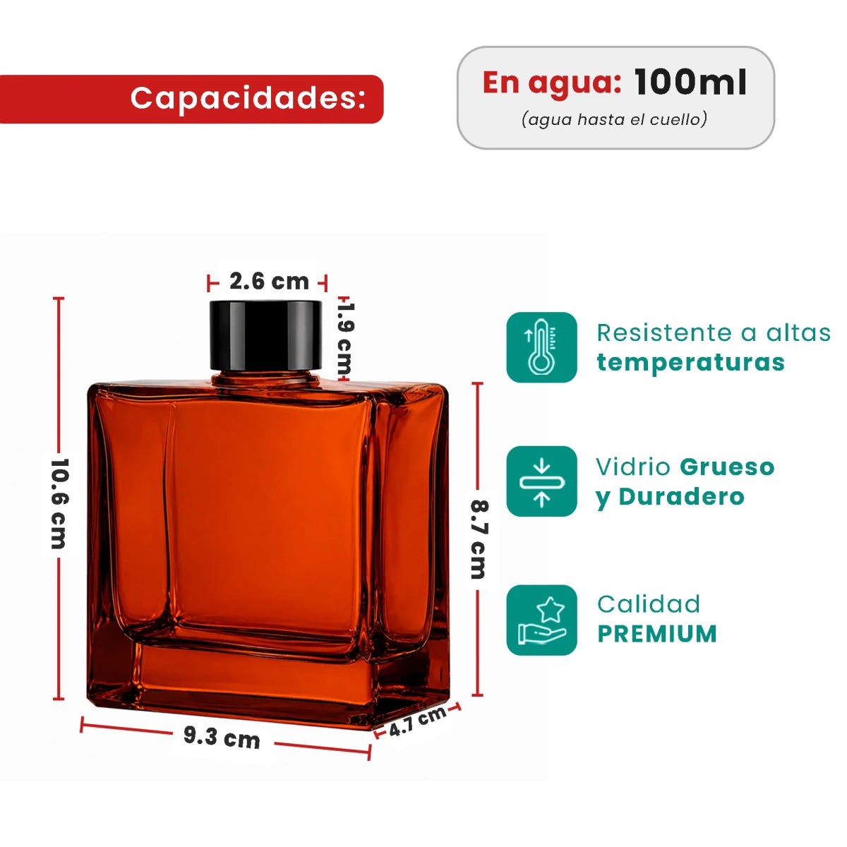 200ml Ravena - Frasco para Difusor de Vidrio - Botella Difusor de Varillas - Ámbar Transparente - Candle Craft