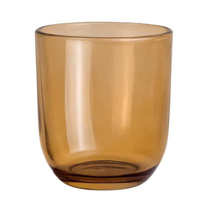 200ml - Valencia Vaso de Vidrio para Velas con Base Redondo - Frasco Ámbar Transparente - Candle Craft