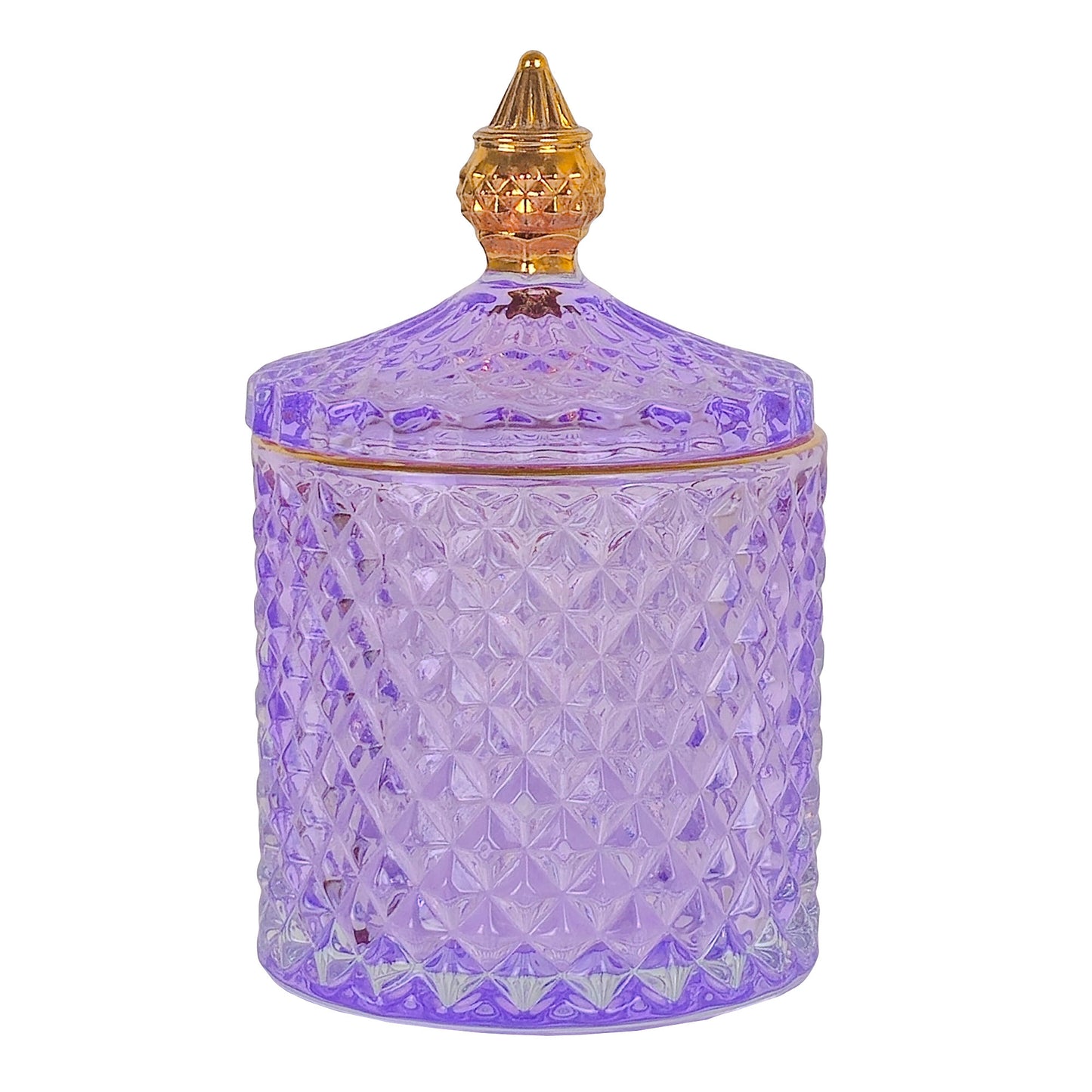 300ml - París Vaso de lujo de vidrio para velas - Morado con Oro