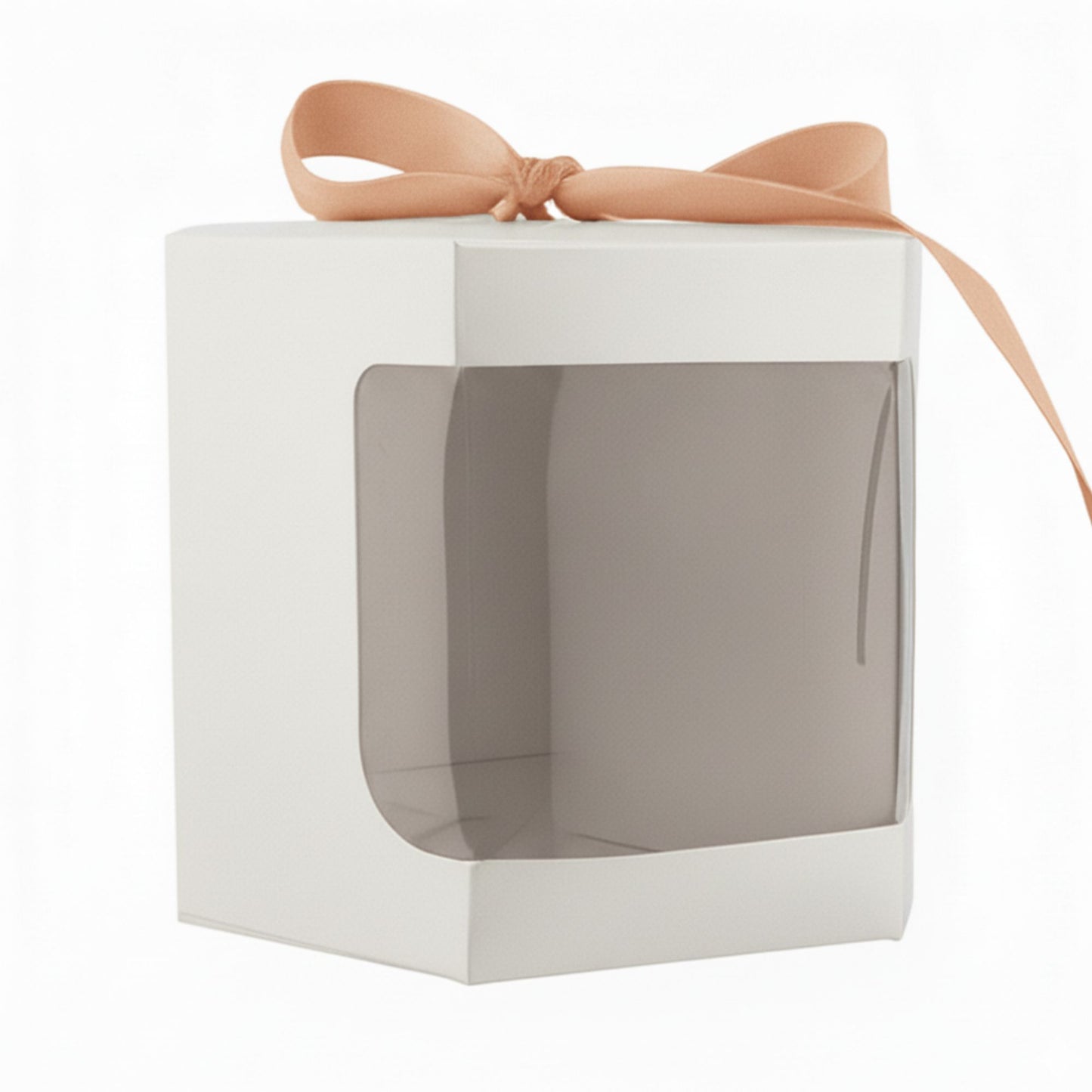 Caja Decorativa Hexagonal para Velas – Blanca - Ventana Transparente | Grande 10x10 cm