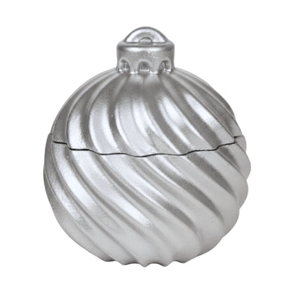 Esfera de Navidad en Espiral de Concreto - Vasos para Velas Navideñas 70ml - Plateada (Edición Especial de Navidad)