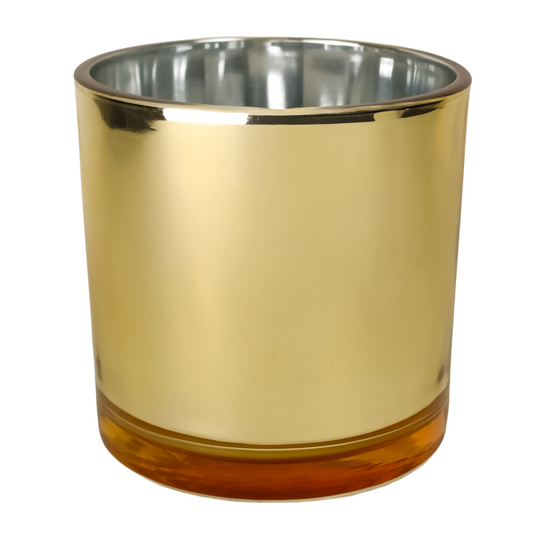 210ml - Mónaco Vaso de Vidrio para Velas - Dorado Metálico