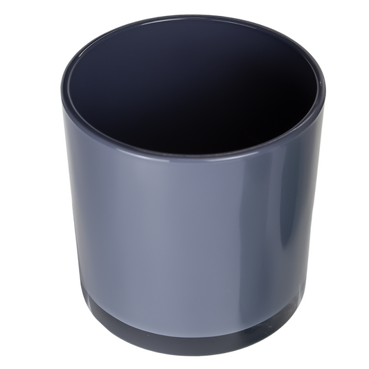 210ml - Mónaco Vaso de Vidrio para Velas - Gris Brillante