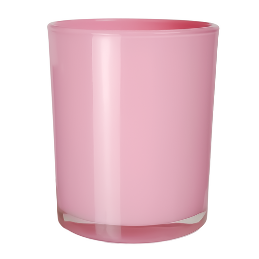 210ml - Mónaco Vaso de Vidrio para Velas - Rosa Claro Brillante