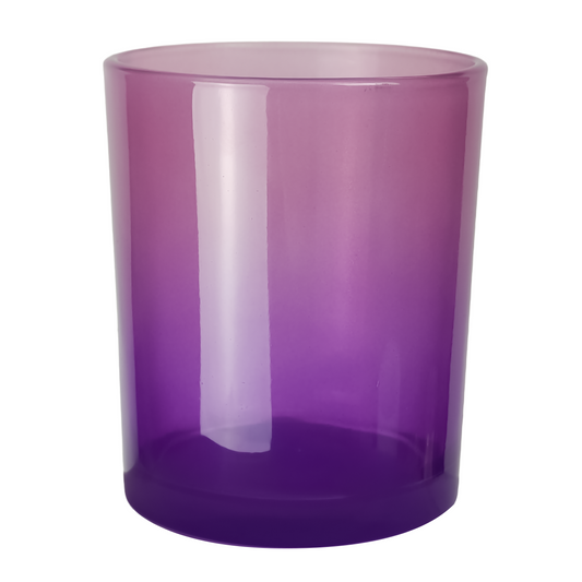 210ml - Mónaco Vaso de vidrio para velas - 2 colores: Rosa y Morado Transparente