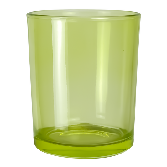 210ml - Mónaco Vaso de vidrio para velas -  Verde Claro y Amarillo Transparente