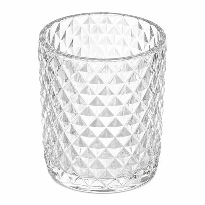 210ml - Mónaco Vaso de Vidrio diseño Diamante - Frasco para Velas - Cristal Transparente - Candle Craft