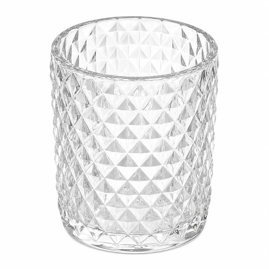 210ml - Mónaco Vaso de Vidrio diseño Diamante - Frasco para Velas - Cristal Transparente - Candle Craft