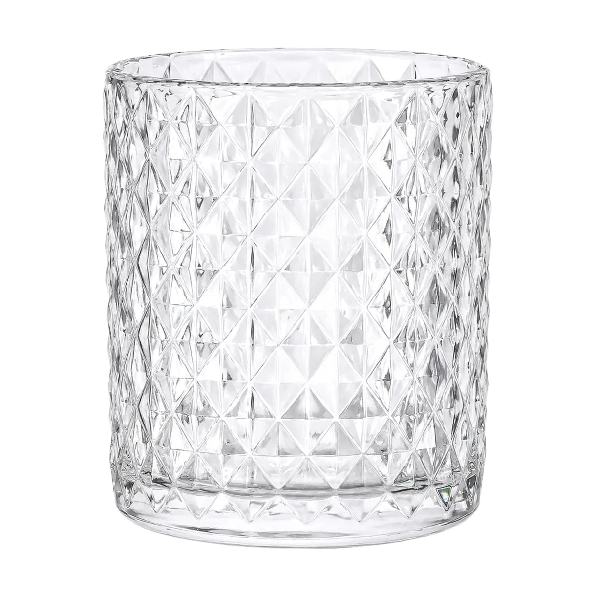 210ml - Mónaco Vaso de Vidrio diseño Diamante - Frasco para Velas - Cristal Transparente - Candle Craft