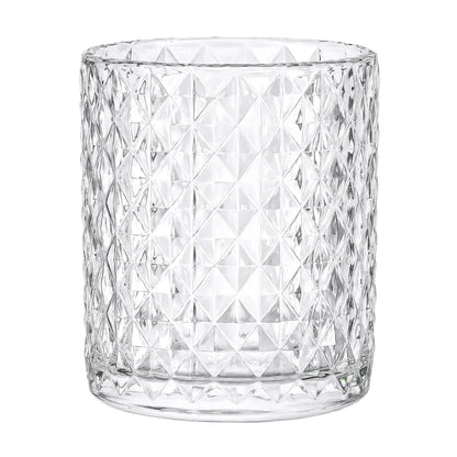 210ml - Mónaco Vaso de Vidrio diseño Diamante - Frasco para Velas - Cristal Transparente - Candle Craft