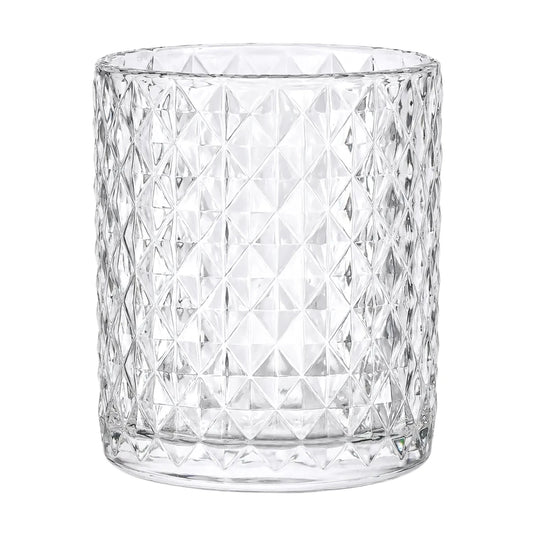210ml - Mónaco Vaso de Vidrio diseño Diamante - Frasco para Velas - Cristal Transparente - Candle Craft