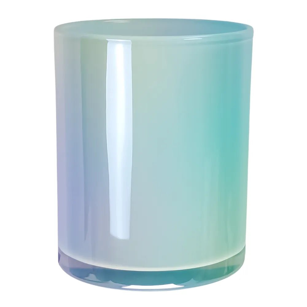 210ml - Mónaco Vaso de Vidrio para Velas Azul Bebé - Azul Claro Tornasol Brillante - Candle Craft