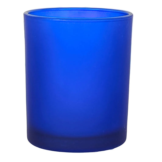 210ml - Mónaco Vaso de vidrio para velas - Azul Satinado - Candle Craft