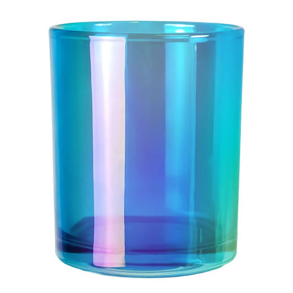 210ml - Mónaco Vaso de vidrio para velas - Azul Tornasol Transparente - Candle Craft