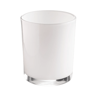 210ml - Mónaco Vaso de vidrio para velas - Blanco Brillante - Candle Craft