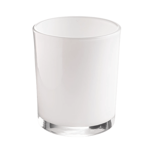 210ml - Mónaco Vaso de vidrio para velas - Blanco Brillante - Candle Craft