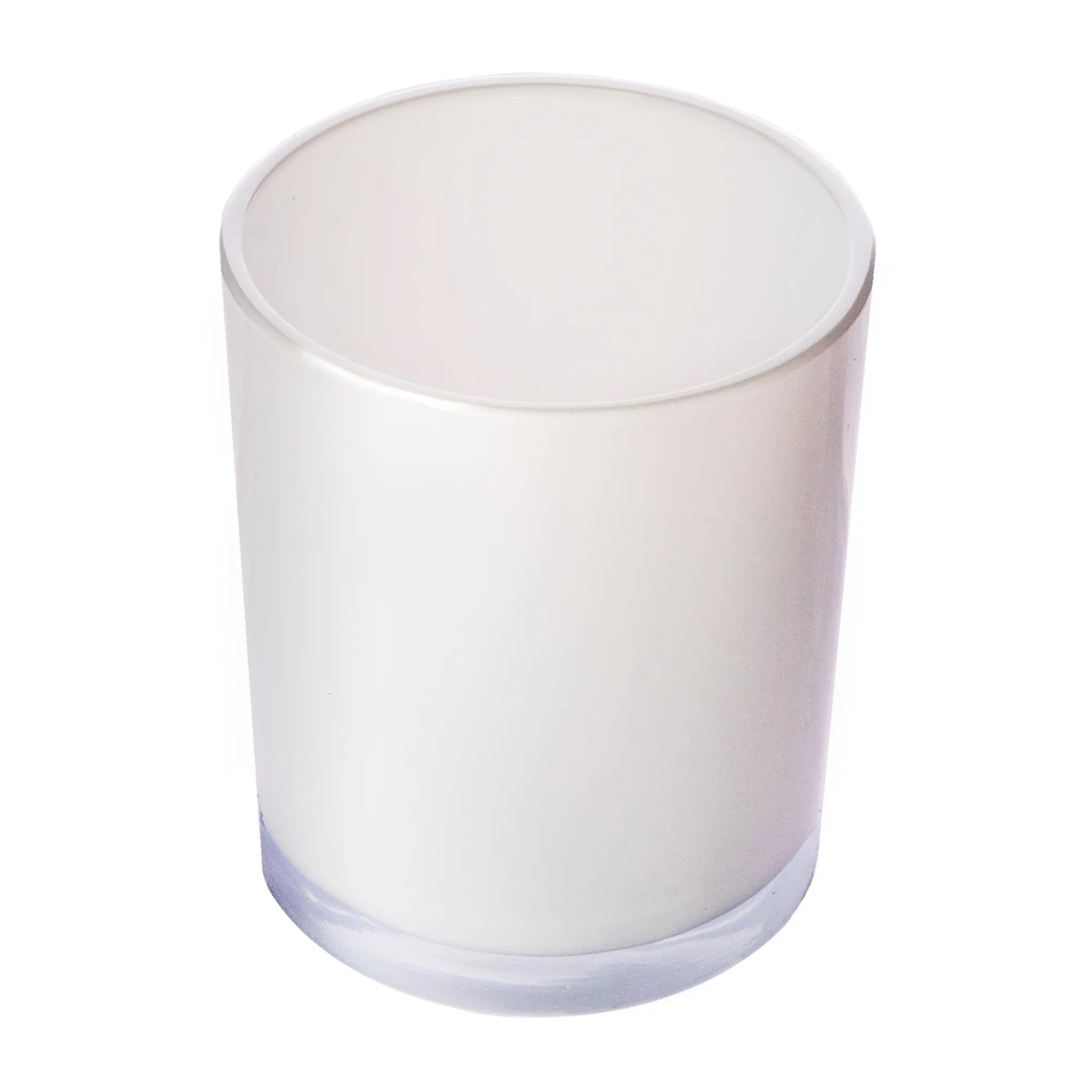 210ml - Mónaco Vaso de vidrio para velas - Blanco Brillante - Candle Craft