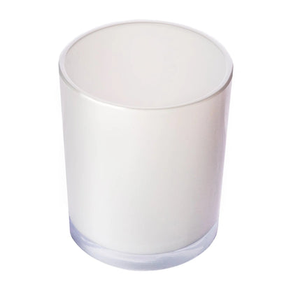 210ml - Mónaco Vaso de vidrio para velas - Blanco Brillante - Candle Craft