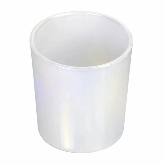 210ml - Mónaco Vaso de vidrio para velas - Blanco Tornasol - Candle Craft