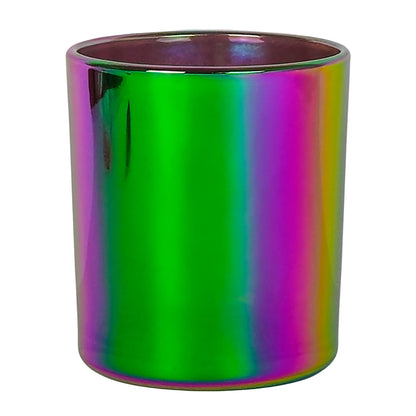 210ml - Mónaco Vaso de vidrio para velas - Camelio Arcoíris Metálico - Candle Craft