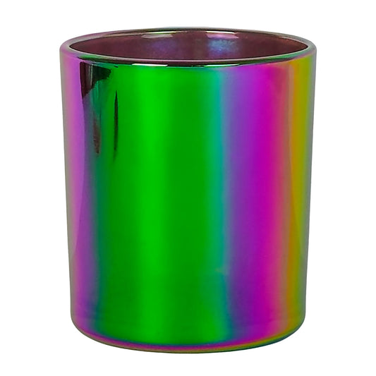 210ml - Mónaco Vaso de vidrio para velas - Camelio Arcoíris Metálico - Candle Craft