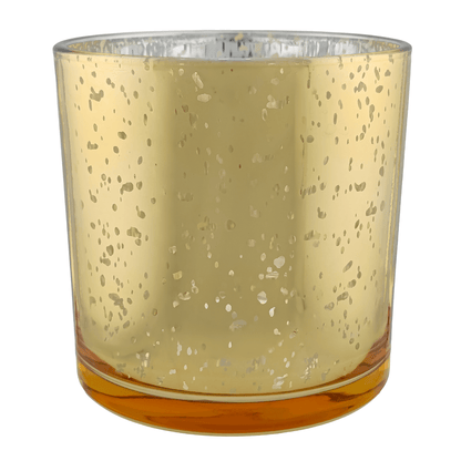 210ml - Mónaco Vaso de Vidrio para Velas - Dorado con Salpicaduras Metálico - Candle Craft