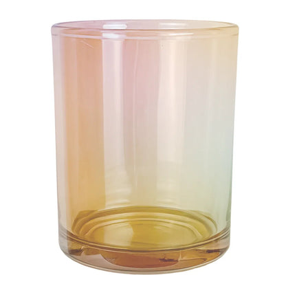 210ml - Mónaco Vaso de Vidrio para Velas - Frasco Ámbar Cafe Arcoíris Tornasol - Candle Craft