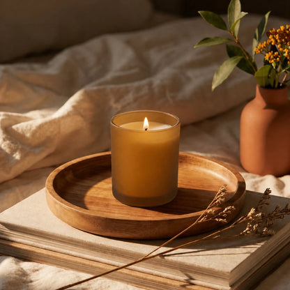 210ml - Mónaco Vaso de vidrio para velas - Frasco Ámbar Satinado - Candle Craft