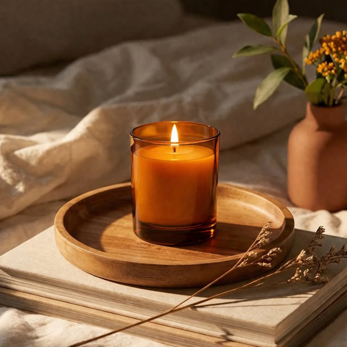 210ml - Mónaco Vaso de vidrio para velas - Frasco Ámbar Transparente - Candle Craft