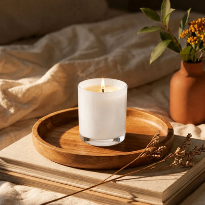 210ml - Mónaco Vaso de vidrio para velas - Frasco Blanco Brillante - Candle Craft