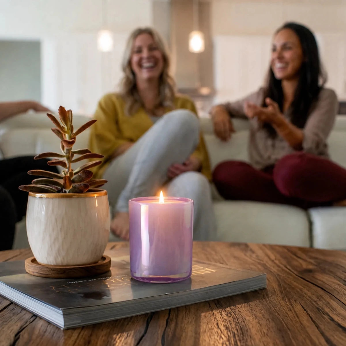 210ml - Mónaco Vaso de Vidrio para Velas - Frasco Morado Claro Arcoíris Tornasol Brillante - Candle Craft