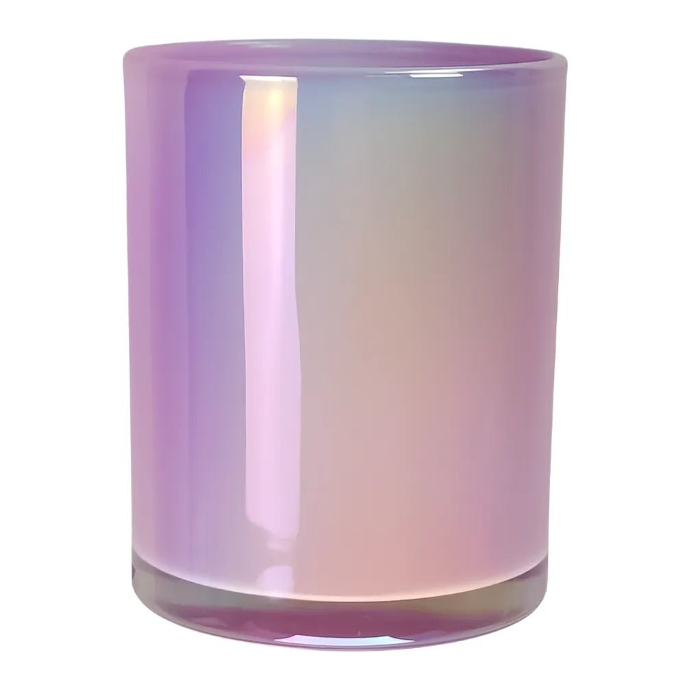 210ml - Mónaco Vaso de Vidrio para Velas - Frasco Morado Claro Arcoíris Tornasol Brillante - Candle Craft