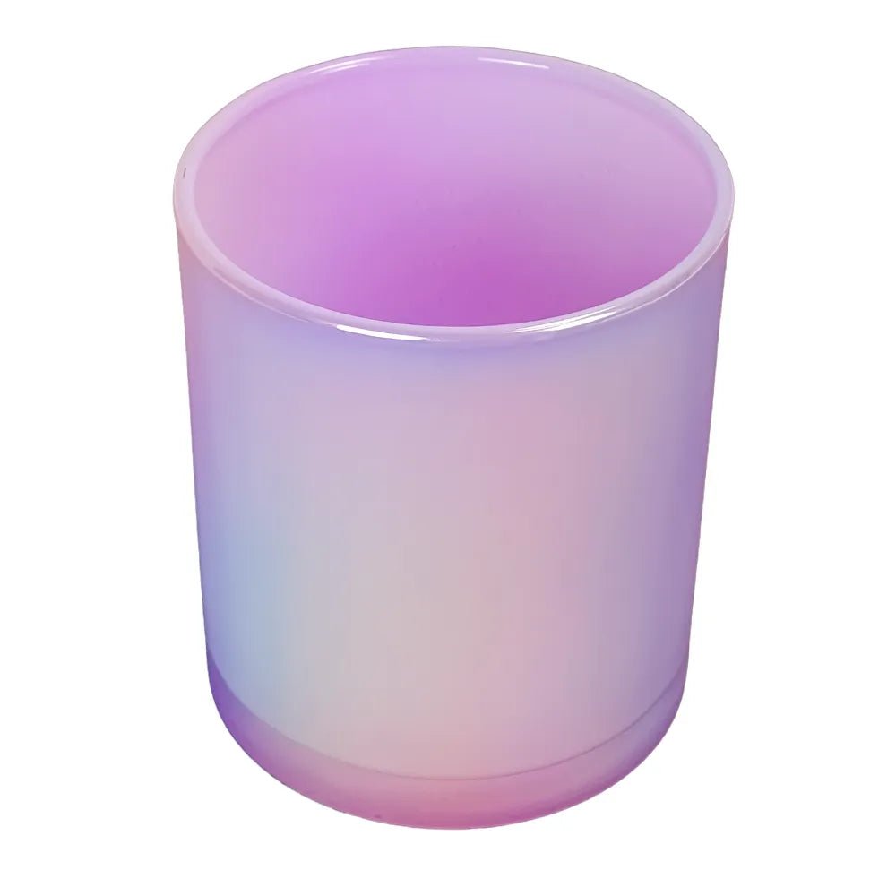 210ml - Mónaco Vaso de Vidrio para Velas - Frasco Morado Claro Arcoíris Tornasol Brillante - Candle Craft