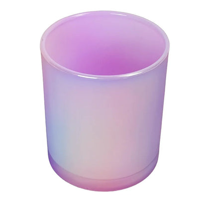 210ml - Mónaco Vaso de Vidrio para Velas - Frasco Morado Claro Arcoíris Tornasol Brillante - Candle Craft