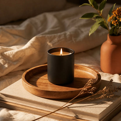 210ml - Mónaco Vaso de vidrio para velas - Frasco Negro Mate - Candle Craft