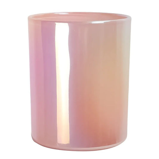 210ml - Mónaco Vaso de Vidrio para Velas - Frasco Rosa Pastel Arcoíris Tornasol - Candle Craft