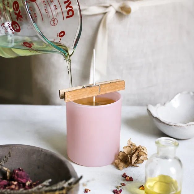 210ml - Mónaco Vaso de vidrio para velas - Frasco Rosa Pastel - Mate - Candle Craft