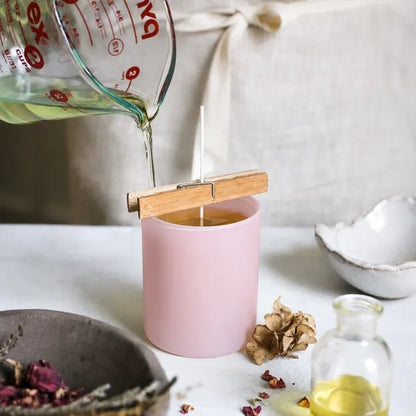 210ml - Mónaco Vaso de vidrio para velas - Frasco Rosa Pastel - Mate - Candle Craft