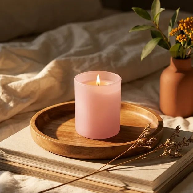 210ml - Mónaco Vaso de vidrio para velas - Frasco Rosa Pastel - Mate - Candle Craft