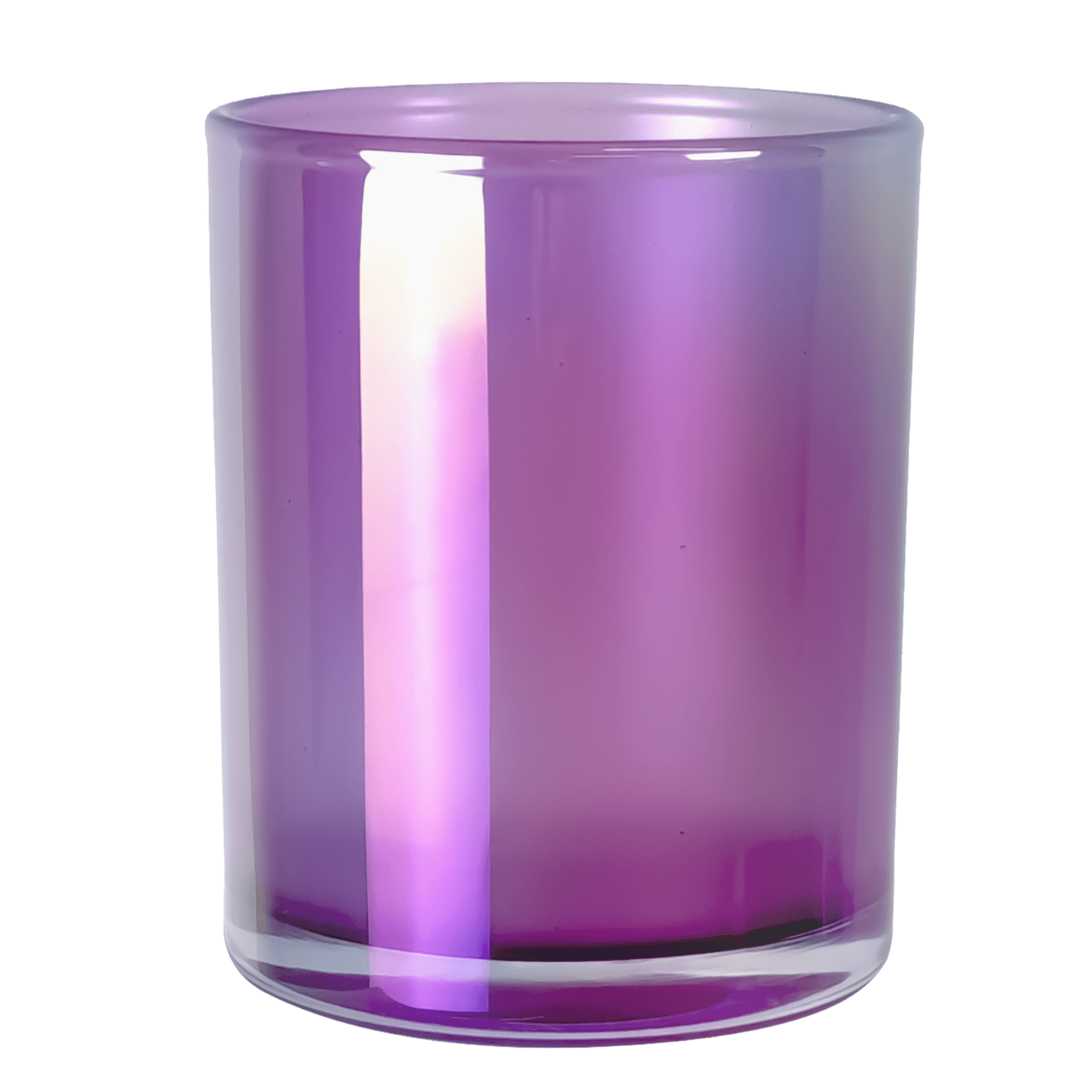 210ml - Mónaco Vaso de Vidrio para Velas - Morado Tornasol Brillante / Morado Satinado - Candle Craft
