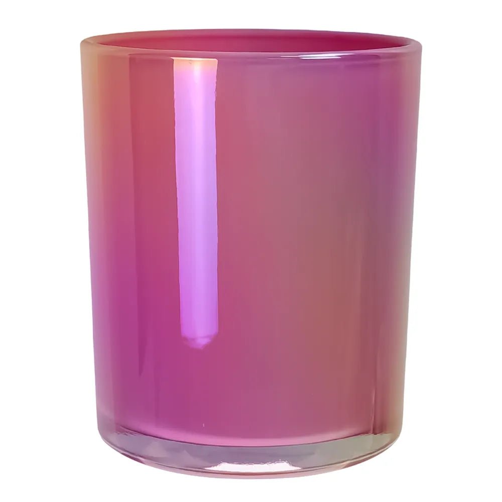 210ml - Mónaco Vaso de Vidrio para Velas - Rosa Flamingo Pink Tornasol Brillante - Candle Craft