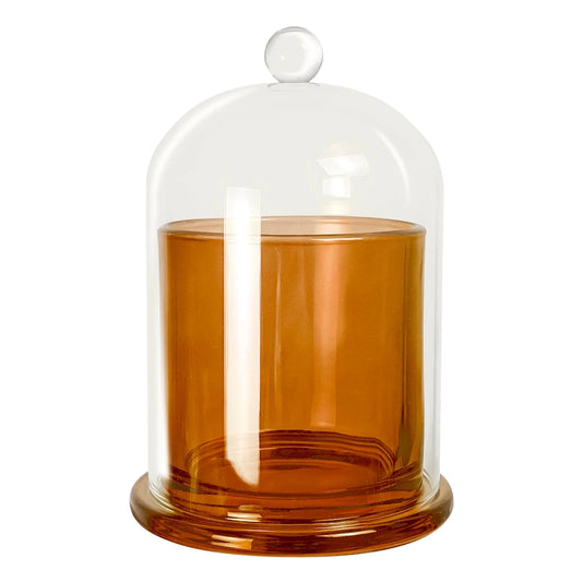 210ml Venecia - Vaso de Vidrio con Campana de vidrio - Frasco Ámbar Transparente - Candle Craft