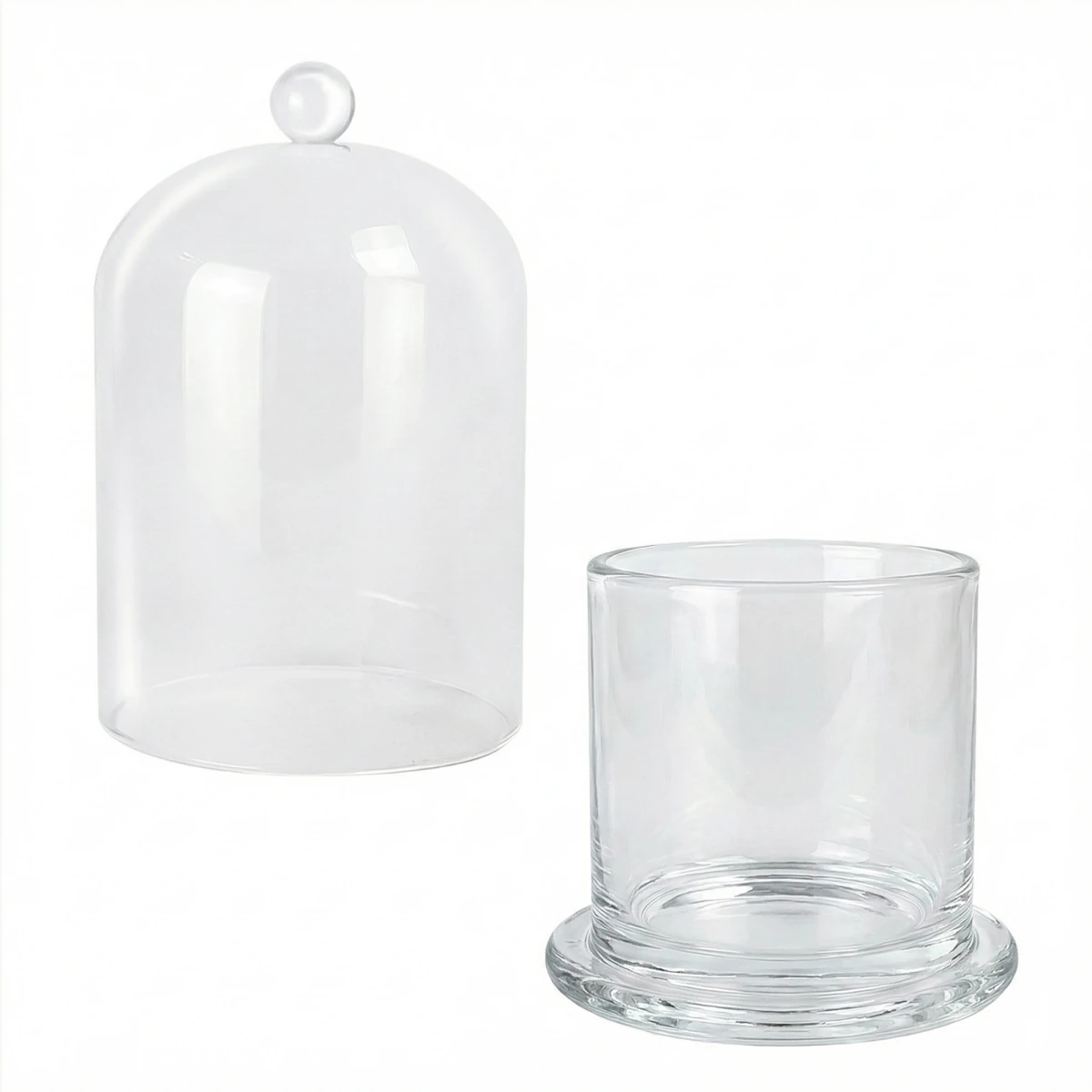 210ml Venecia - Vaso de Vidrio con Campana de vidrio - Frasco Cristal Transparente - Candle Craft