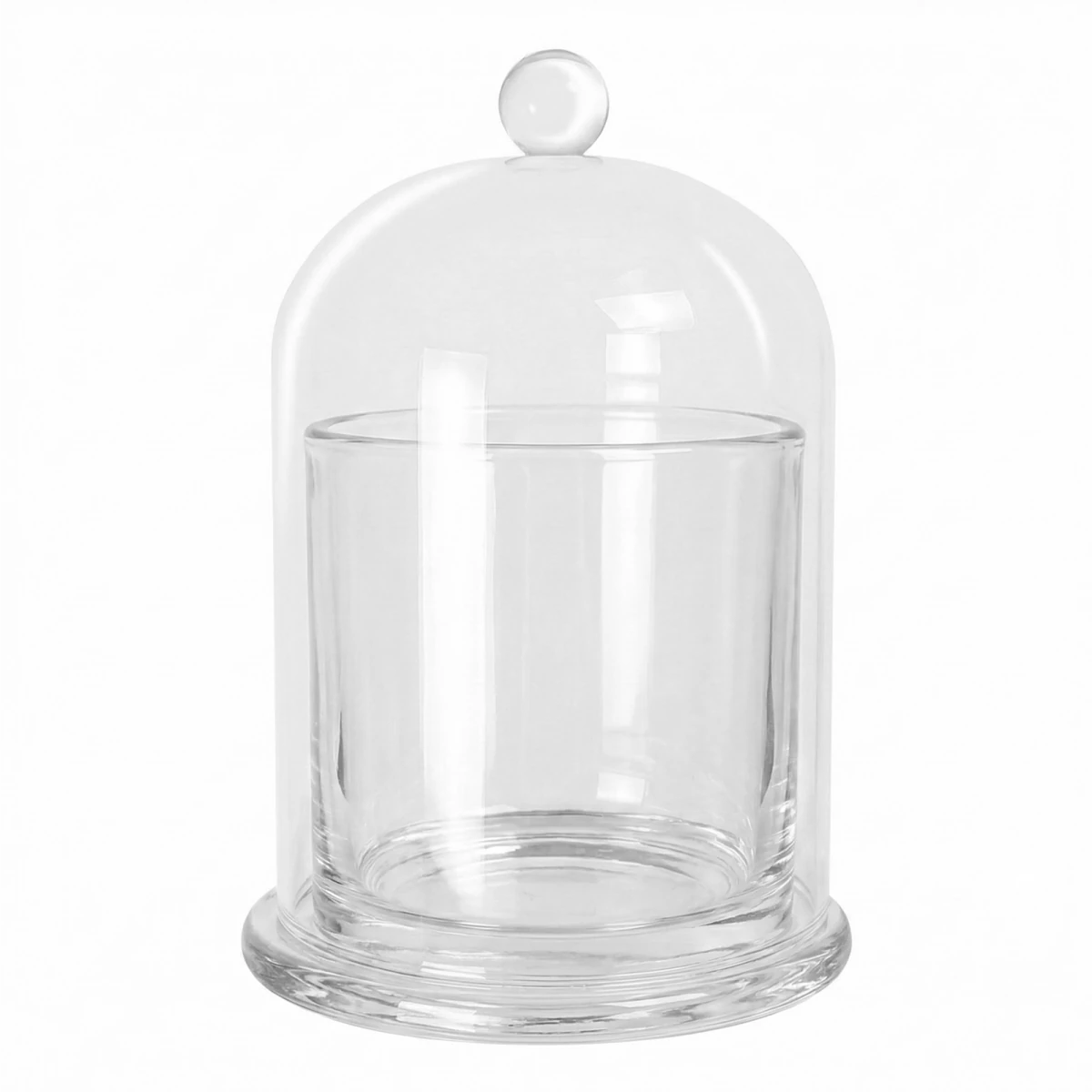 210ml Venecia - Vaso de Vidrio con Campana de vidrio - Frasco Cristal Transparente - Candle Craft